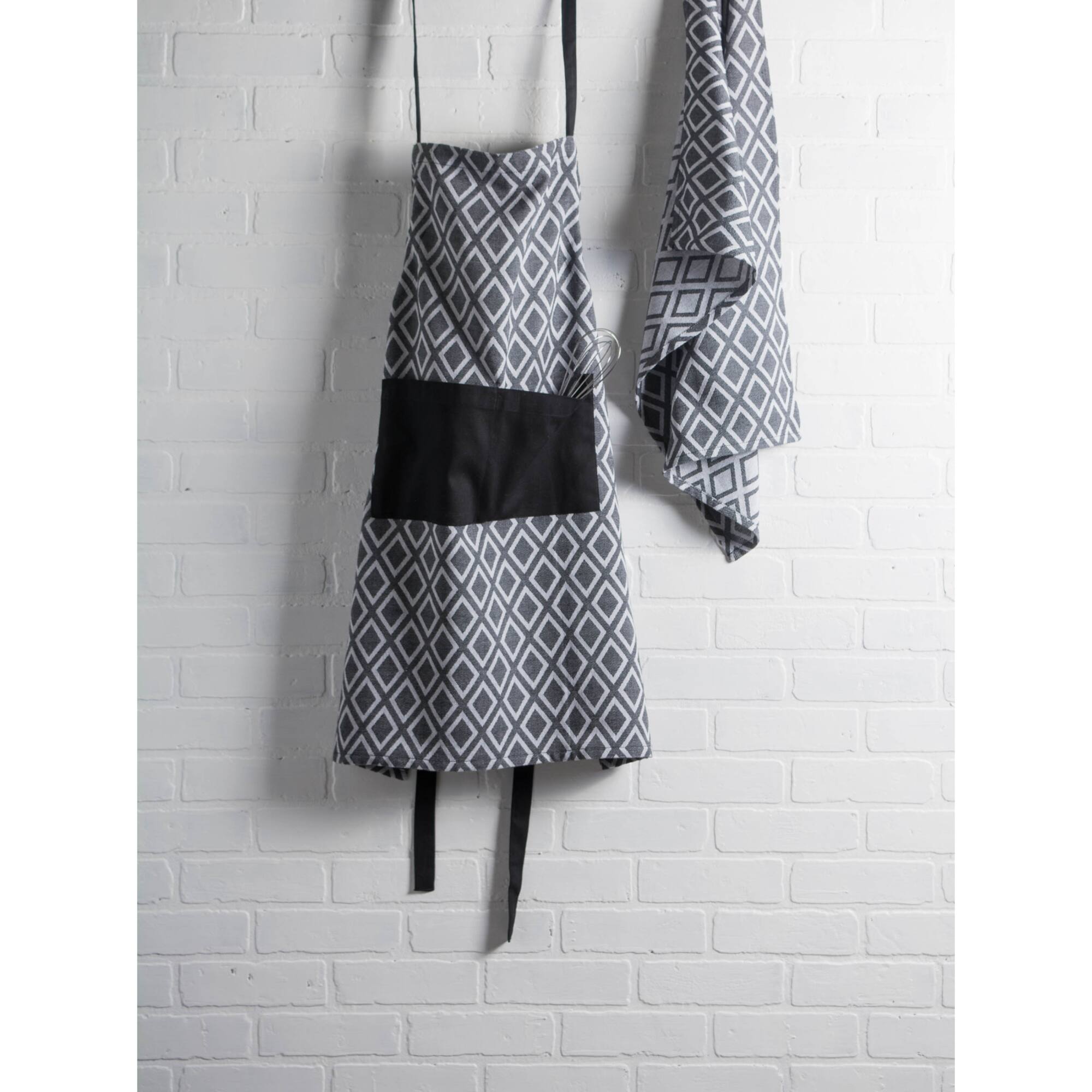 Black & White Diamond Chef Apron